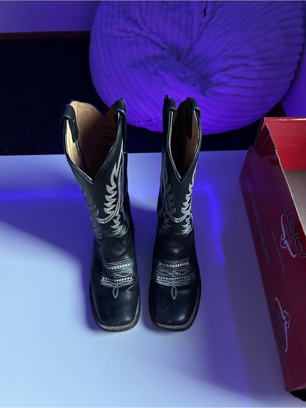 Black Embroidered Western Cowboy Boots